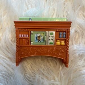 fisher price Loving Family Kitchen Island Snack Bar with Sink & Microwave  2004